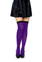 Load image into Gallery viewer, Cari Striped Stockings with Hosiery Fabric
