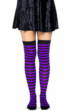 Load image into Gallery viewer, Cari Striped Stockings with Hosiery Fabric
