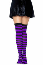 Load image into Gallery viewer, Cari Striped Stockings with Hosiery Fabric
