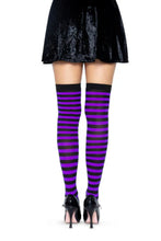 Load image into Gallery viewer, Cari Striped Stockings with Hosiery Fabric
