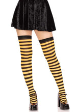 Load image into Gallery viewer, Cari Striped Stockings with Hosiery Fabric
