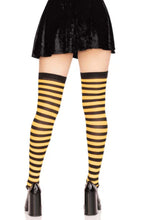 Load image into Gallery viewer, Cari Striped Stockings with Hosiery Fabric
