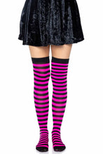 Load image into Gallery viewer, Cari Striped Stockings with Hosiery Fabric
