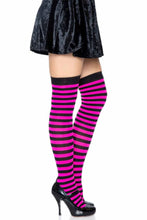 Load image into Gallery viewer, Cari Striped Stockings with Hosiery Fabric
