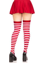 Load image into Gallery viewer, Cari Striped Stockings with Hosiery Fabric
