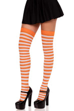 Load image into Gallery viewer, Cari Striped Stockings with Hosiery Fabric
