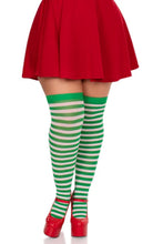 Load image into Gallery viewer, Cari Striped Stockings with Hosiery Fabric
