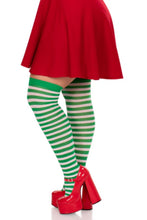 Load image into Gallery viewer, Cari Striped Stockings with Hosiery Fabric

