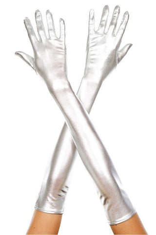 Extra Long Metallic Gloves