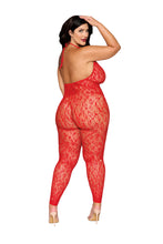 Load image into Gallery viewer, Seamless Leopard Pattern Bodystocking with Rhinestone Accents
