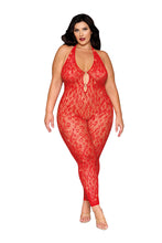 Load image into Gallery viewer, Seamless Leopard Pattern Bodystocking with Rhinestone Accents
