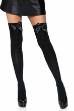 Load image into Gallery viewer, Kay Satin Bow Thigh Highs
