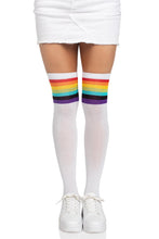 Load image into Gallery viewer, Nia Rainbow Thigh High Stockings
