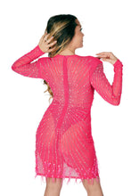 Load image into Gallery viewer, Deep V-Neck Puff Sleeve Bodycon Dress – Elegant Evening Party Mini Dress
