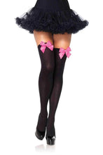 Load image into Gallery viewer, Kay Satin Bow Thigh Highs
