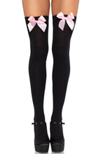 Load image into Gallery viewer, Kay Satin Bow Thigh Highs
