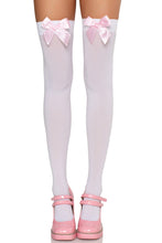 Load image into Gallery viewer, Kay Satin Bow Thigh Highs
