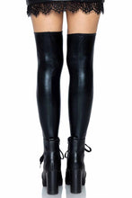 Load image into Gallery viewer, Zora Wet Look Thigh Highs
