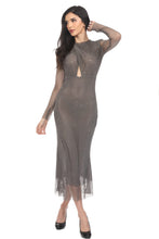 Load image into Gallery viewer, Rhinestone mesh maxi dress
