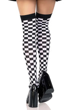 Load image into Gallery viewer, Checkerboard Thigh High Stockings
