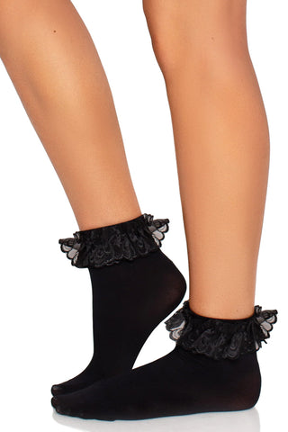 Lace Ruffle Nylon Anklet
