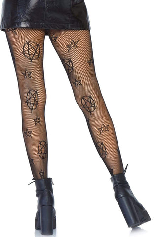 Occult Net Tights Pentacle Fishnet Hosiery Tights