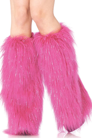 Furry Lurex Leg Warmers