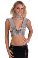 Load image into Gallery viewer, Rhinestone Halter Top with Choker
