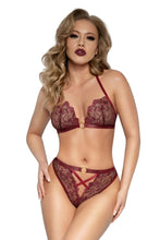 Load image into Gallery viewer, Merlot Floral 2 Pc Bra and Panty Set
