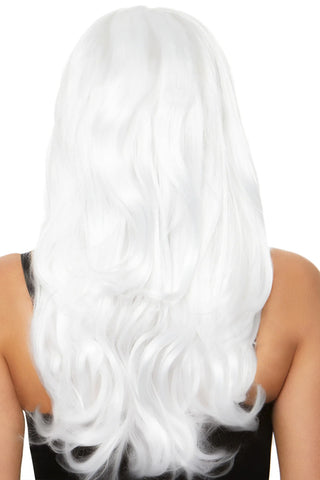 27" Long Wavy Center Part Black Wig