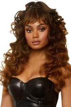 Load image into Gallery viewer, 24&quot; Long Curly Half-Up Ponytail Wig with Wispy Bangs – Sweet or Sinister
