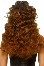 Load image into Gallery viewer, 24&quot; Long Curly Half-Up Ponytail Wig with Wispy Bangs – Sweet or Sinister
