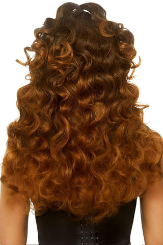 24" Long Curly Half-Up Ponytail Wig with Wispy Bangs – Sweet or Sinister