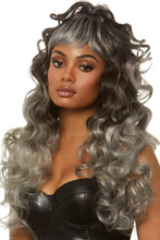 Load image into Gallery viewer, 24&quot; Long Curly Half-Up Ponytail Wig with Wispy Bangs – Sweet or Sinister
