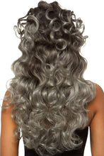 Load image into Gallery viewer, 24&quot; Long Curly Half-Up Ponytail Wig with Wispy Bangs – Sweet or Sinister
