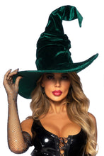 Load image into Gallery viewer, Velvet Ruched Witch Hat
