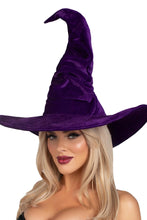 Load image into Gallery viewer, Velvet Ruched Witch Hat
