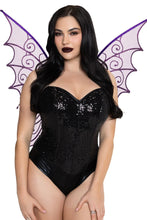 Load image into Gallery viewer, Glitter Strapless Pixie Wings for Women, Fairy Halloween Costume Accessory with Sheer Mesh, Sparkling Glitter Details &amp; Pointed Wing Design
