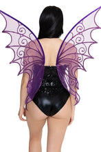 Load image into Gallery viewer, Glitter Strapless Pixie Wings for Women, Fairy Halloween Costume Accessory with Sheer Mesh, Sparkling Glitter Details &amp; Pointed Wing Design
