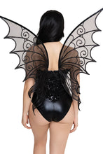 Load image into Gallery viewer, Glitter Strapless Pixie Wings for Women, Fairy Halloween Costume Accessory with Sheer Mesh, Sparkling Glitter Details &amp; Pointed Wing Design
