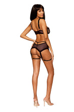 Load image into Gallery viewer, Gold Lurex-Lace and Mesh Garter Slip and G-string
