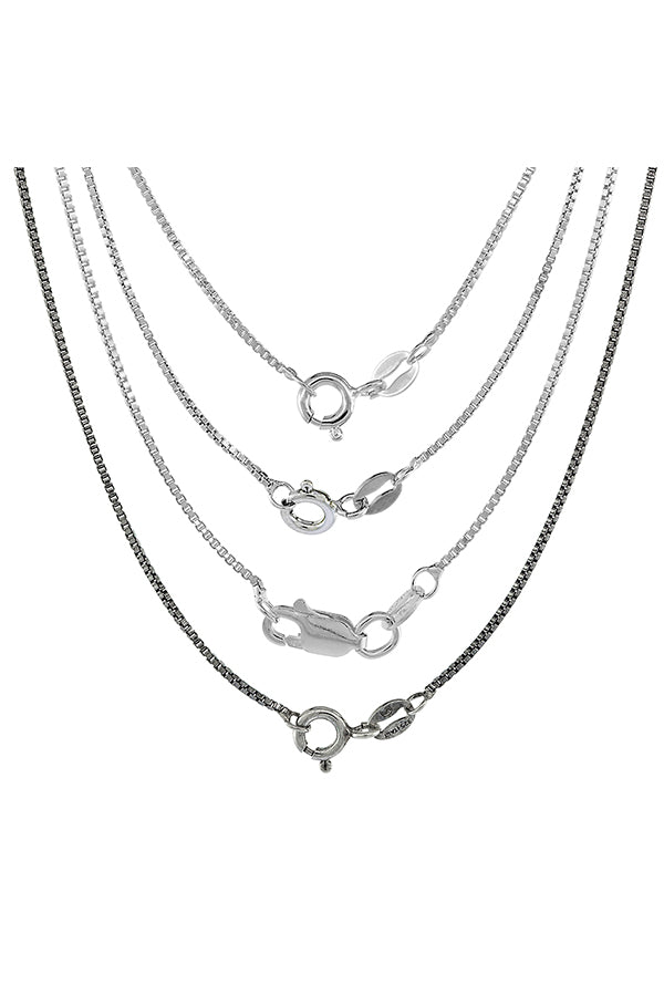 Sterling Silver Box Chain Necklaces & Bracelets