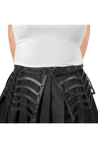 Faux Leather Spiderweb Cut Out Belt