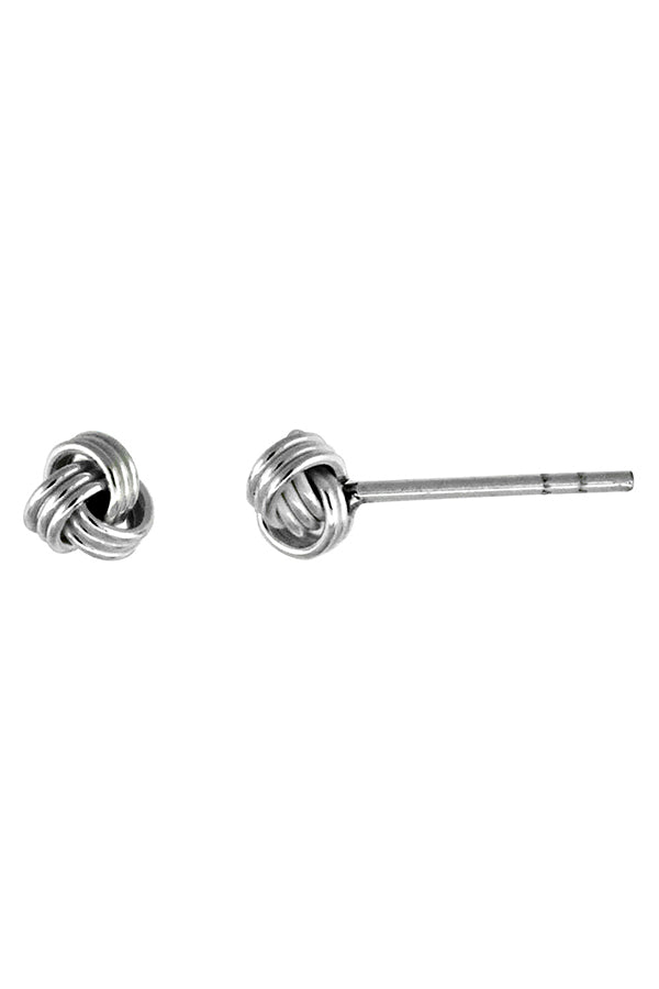 Tiny Sterling Silver Knot Stud Earrings