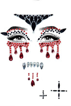 Load image into Gallery viewer, Vampire Adhesive Body Jewels Sticker – Rhinestone Face &amp; Body Gems for Halloween, Cosplay, and Costume Makeup
