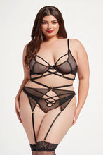Load image into Gallery viewer, Three Piece All Fishnet Bra Set
