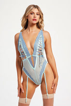 Load image into Gallery viewer, Lace Up Racerback and Mesh Teddy
