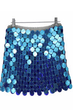 Load image into Gallery viewer, Azul Reflective Coin Chain Skirt

