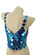 Load image into Gallery viewer, Reflective Coin Chain Halter Top
