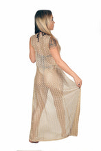 Load image into Gallery viewer, Knit Lace Crochet Long Vest Cover Up
